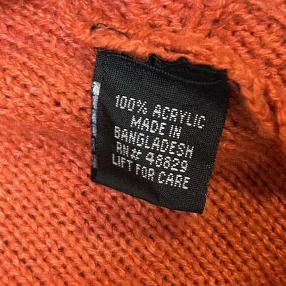 Y2K Women’s Off Shoulder Cropped Wrap Sweater Size L Chunky Knit Fall Sweater - Picture 7 of 7